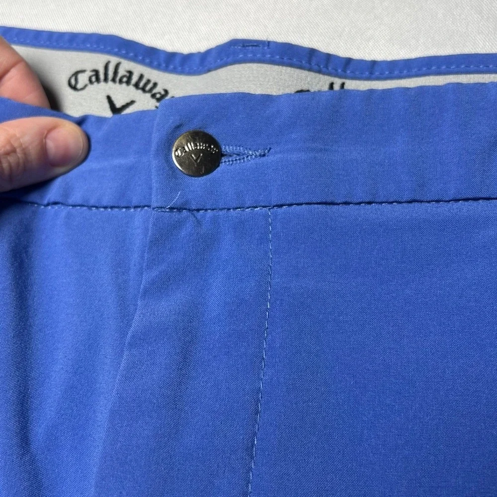 Callaway Mens Golf Shorts Blue Size 36 Performance Stretch Flat Front Activewear